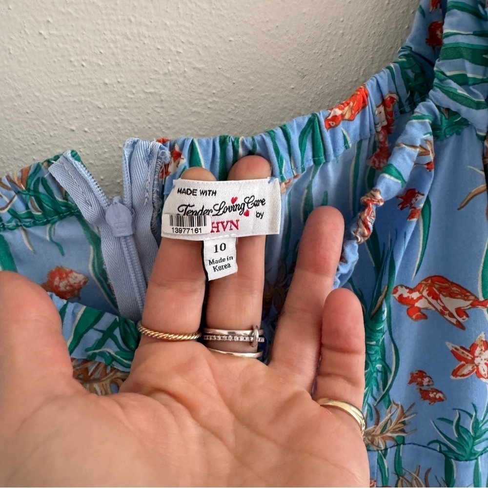 HVN Mini Holland Dress Ocean Fish Print 10 - Picture 7 of 15